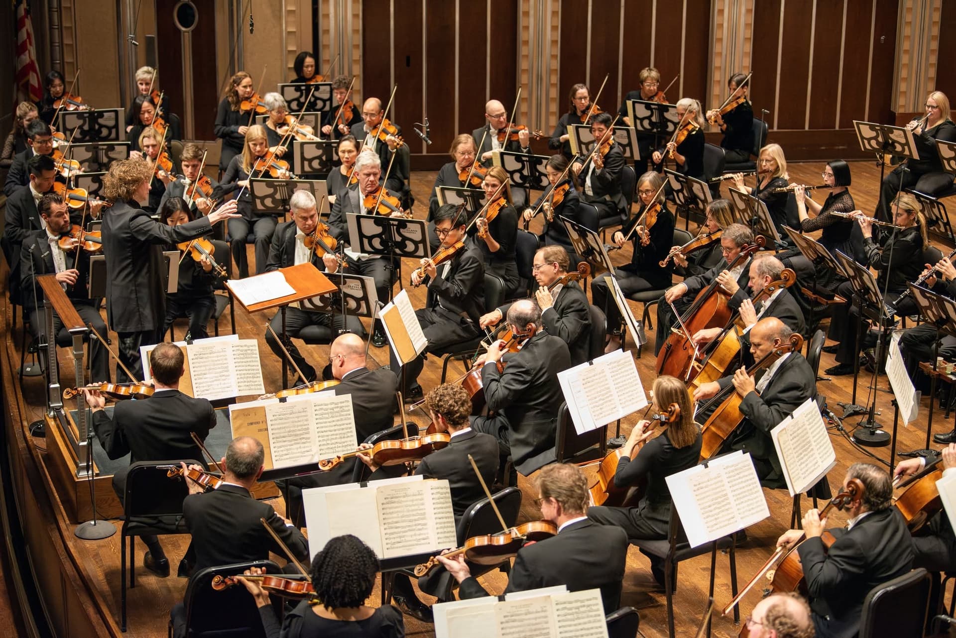 Orchestra performing on stage